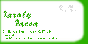 karoly nacsa business card